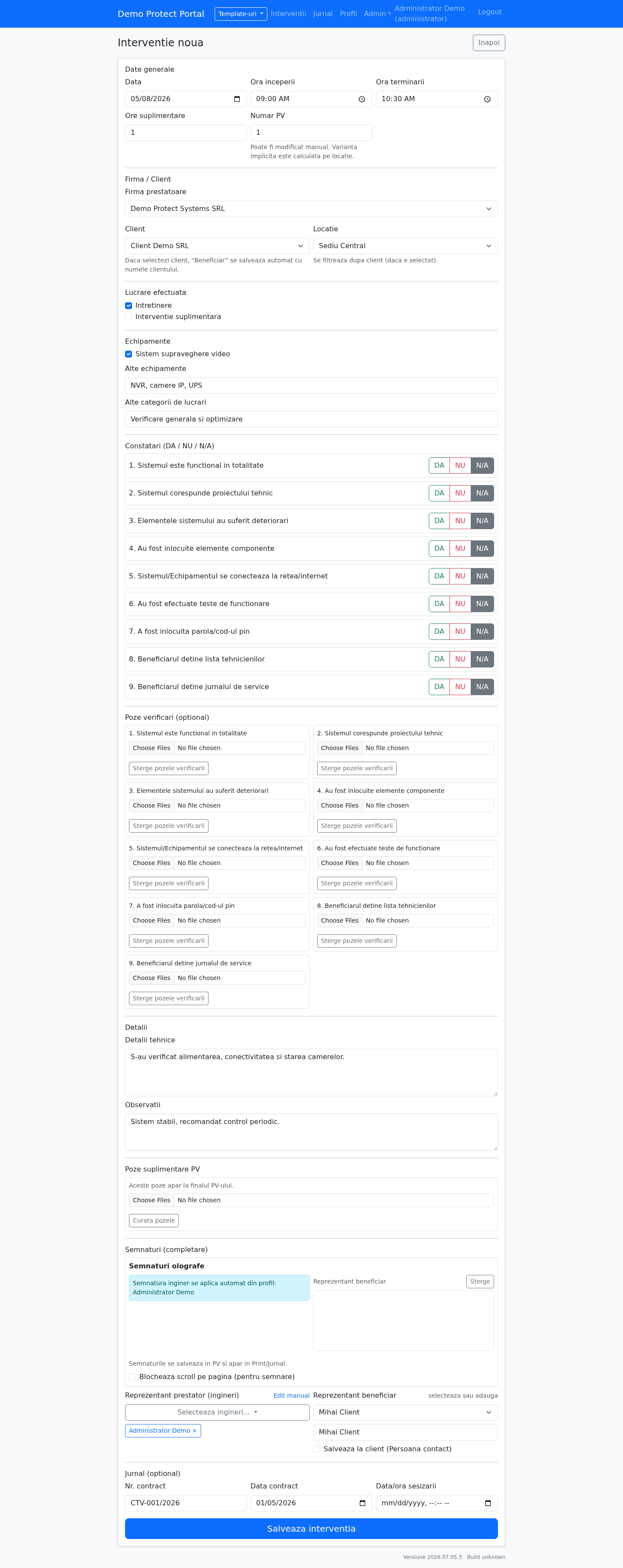 Proces verbal digital completat in platforma